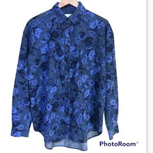 Lucky brand floral chambray button up shirt